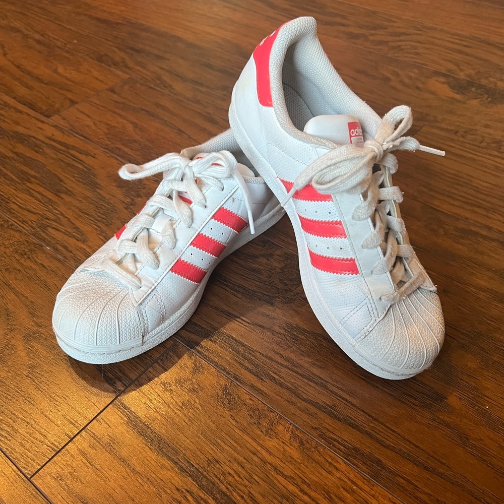 Adidas White/ Pink Leather Shoes